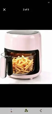 Brand new 3.8QT Small Glass Air Fryer (Pink)