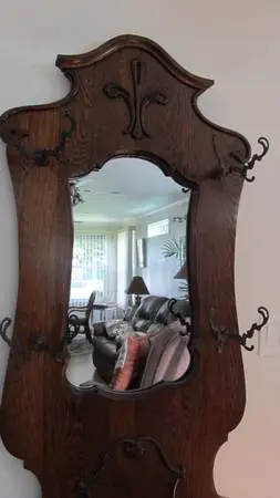 Hall tree, Walnut, Antique