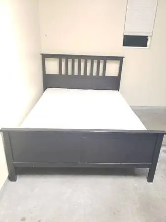 IKEA Queen Size HEMNES Wood Bed Frame and Memory Foam Mattress