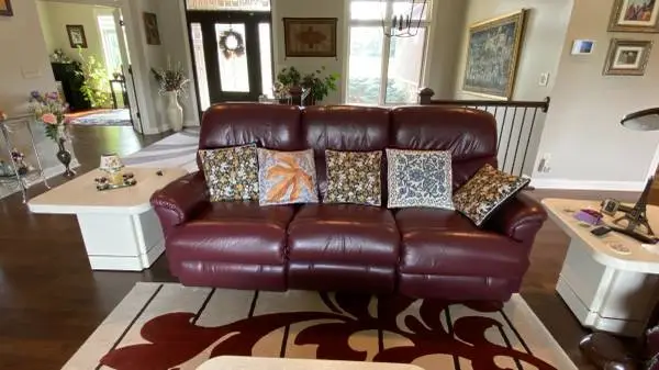 leather manual reclining couch