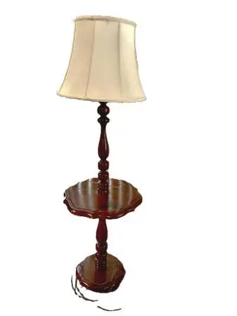 standing lamp with attached table