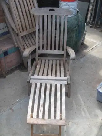 3-Solid Teak Patio Deck Steamer Chairs-Grade A Teak/Brass Hardware