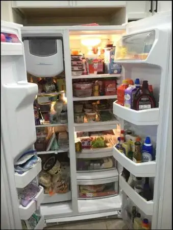 White side-by-side fridge