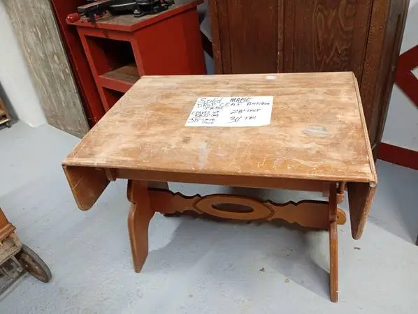 Vintage drop leaf maple table solid wood