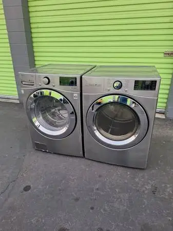 Washer dryer set lg stainless steel