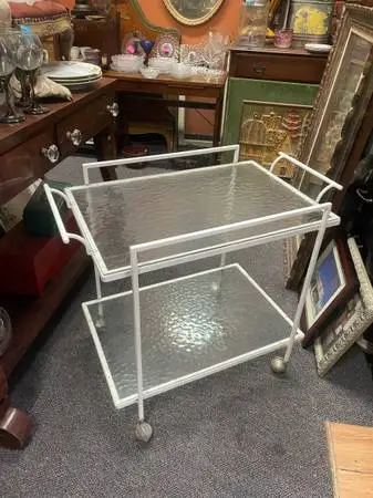 Vintage iron  bar garden cart plant stand
