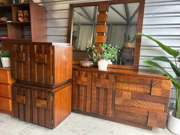 Mid Centruy Modern LANE Staccato Bedroom Dresser Set -4 Pieces