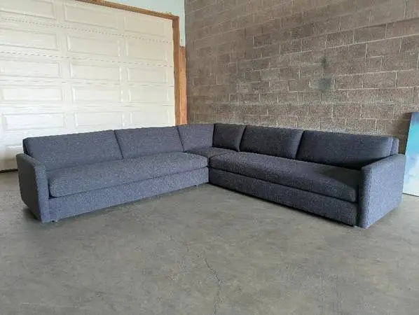 Crate & Barrel Linen Sectional Couch CAN DELIVER