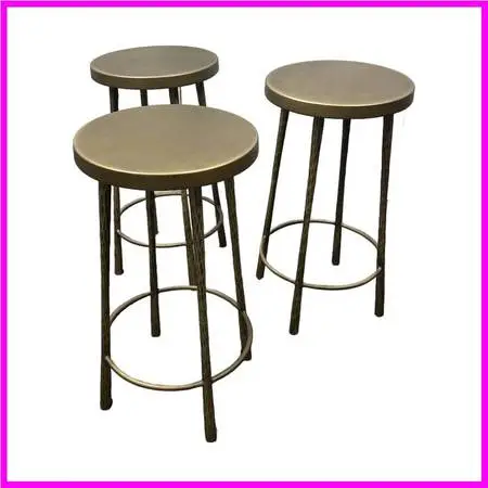 Four Hands Westwood Aged Brass Counter Stools, Set Of Three