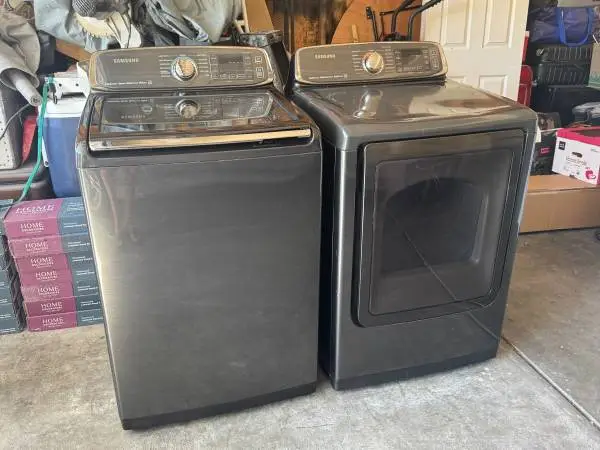 SAMSUNG top  load washer & electric steam dryer for sale.