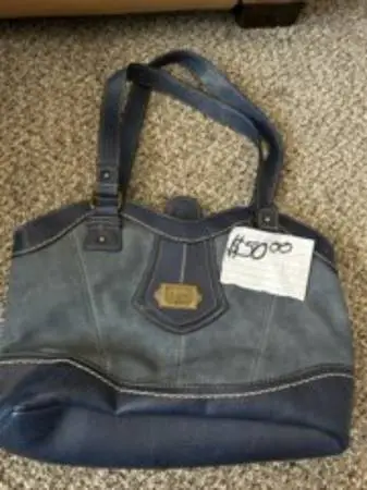 Vintage blue leather purse