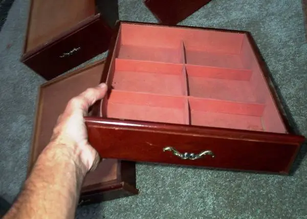 8 DRAWERS pulled from Jewelry Box Dresser organizer STORAGE DRAWER LOT