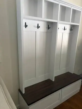 Hall Tree with Wood Grain Bench