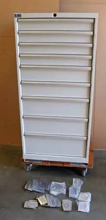 Lista 9 Drawer Cabinet W/ Extra Dividers 28.5W X 28.5D X 59.5H