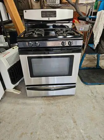 Kenmore stove natural gas black stainless Fcfs