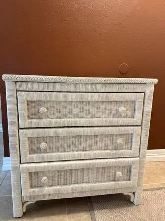 Well made Wicker Chest / Dresser (3 drawer)