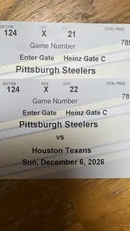 STEELERS TICKETS