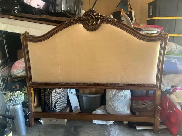 King Size Solid Headboard Bed Frame w Footboard & Base - $100 OBO