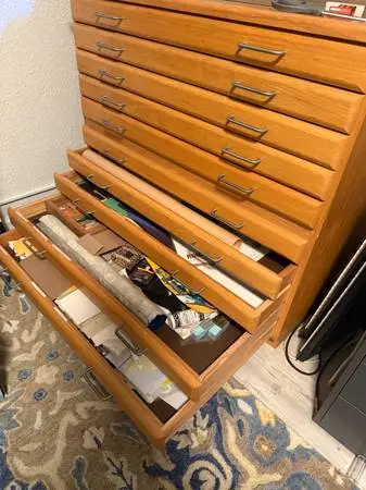 Richardson Flat File Oak Drawers