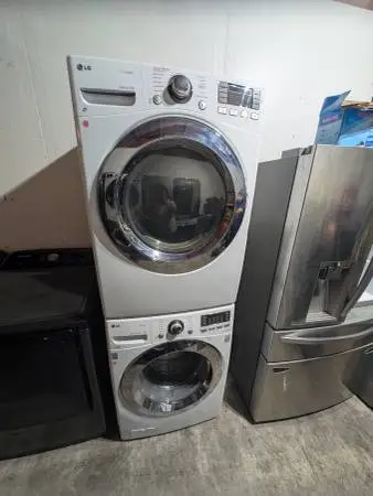 Washer Dryer Stainless Steel lg on pedestals
