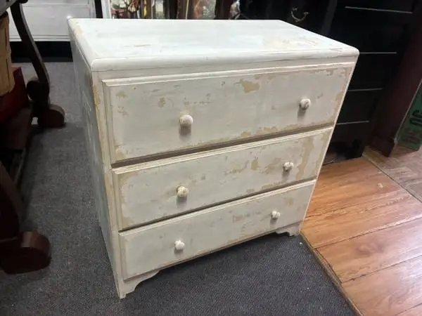 Vintage wood dresser chest small drawers work great