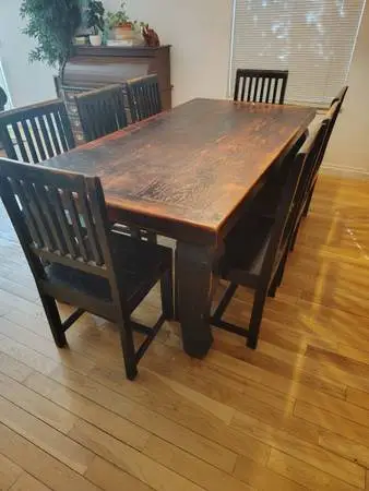 Farmhouse Reclaimed Wood Dining Table And 8 Chairs Douglas Fir