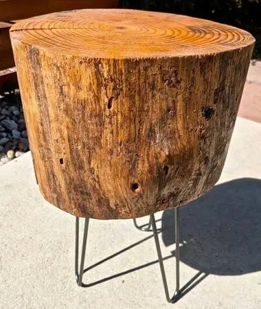 Rustic Plant Stand or Side Table w/hairpin legs - SO UNIQUE!