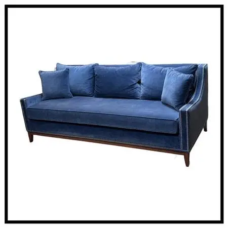 Nathan Anthony Bespoke Slope Arm Sofa, Navy