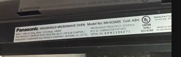 Panasonic Microwave NN-SC668S Stainless Steel