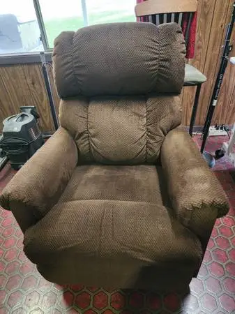 Small brown recliner with big comfort.