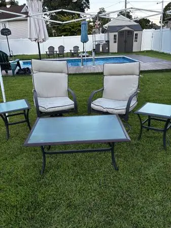Lounge chairs and tables