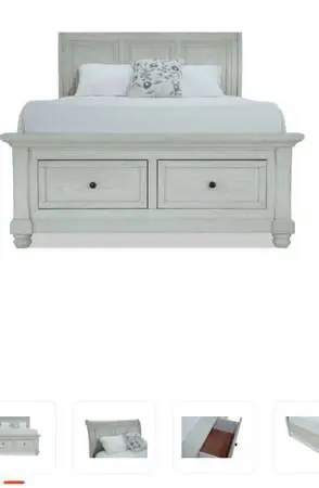 Full size sleigh bed with drawers