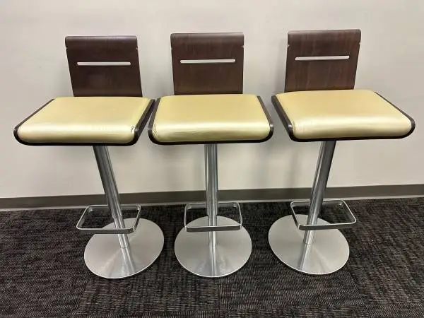 Set of 4 MCM Allermuir Scoop Swivel Bar Stools Authentic UK Made As Is