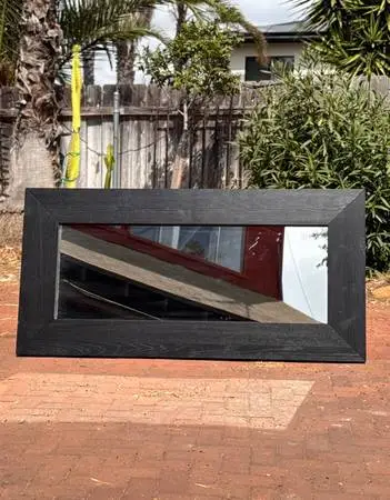 IKEA Full-Length Black Rectangular Floor & Wall Mirror – Modern