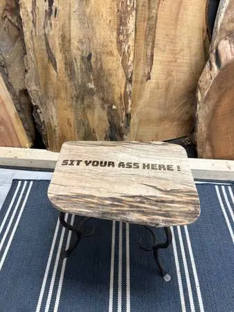 Live Edge  Bench/Stool -Sit Your Ass Here