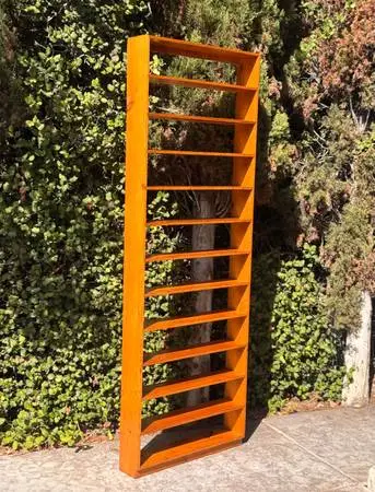 Mid Century Modern Vintage Solid Pine Wood Bookshelf 12 Shelves