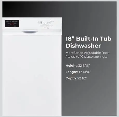 NEW IN BOX! Kenmore 18 Compact Built-In Dishwasher - White 45 DBA - EasyFlex 3r