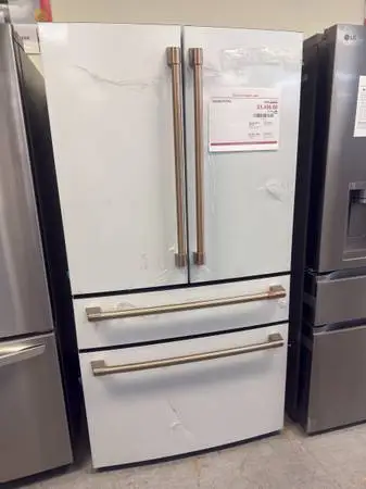 GE Café 29 cu. ft. Smart 4-Door French Door Refrigerator - Matte White - $10 do