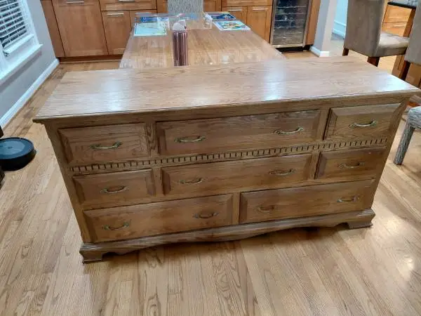 64 inch solid oak dresser