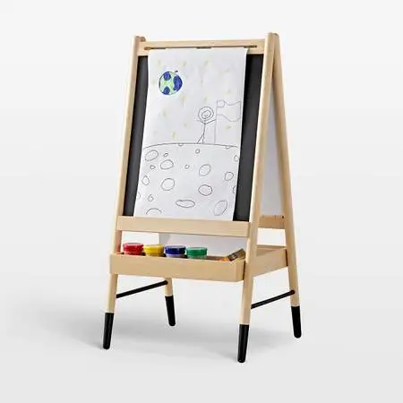 Land of Nod Wooden Art Easel / Sandwich / Dry Erase / Chalk Board