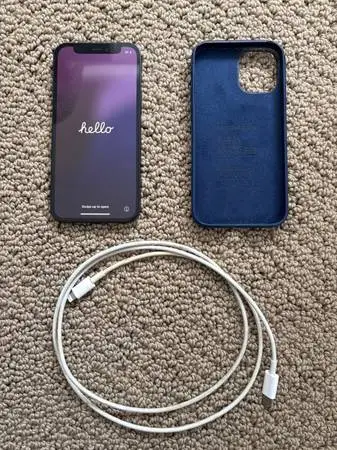 iPhone 12 Mini 64GB, with case and charging cable