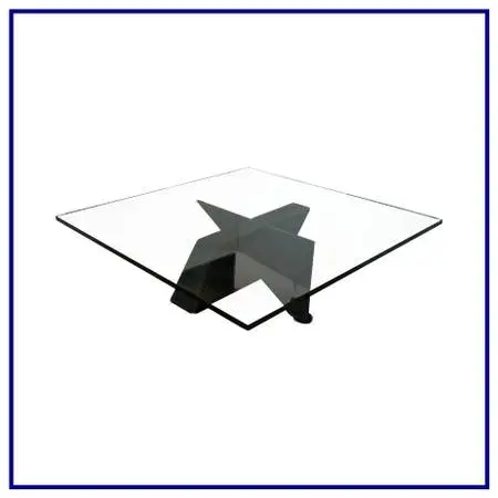 Postmodern Sculptural Glass Top Coffee Table