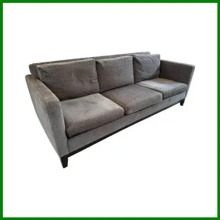 Contemporary Track Arm Sofa, Gray Velvet