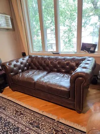 Chesterfield real leather sofa