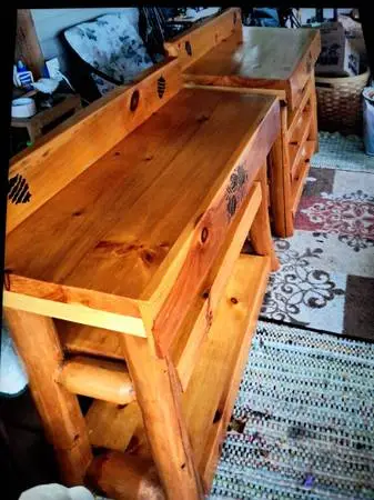 Handmade Adirondack Style Counter Island Tables