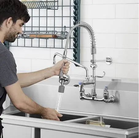 21 High Mini Pre-Rinse Faucet with Adjustable 8 Centers - BRAND NEW