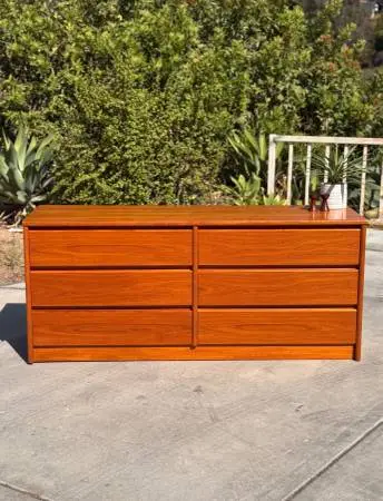 Danish Modern Vintage 6-Drawer Lowboy Dresser - Made in Denmark - MCM