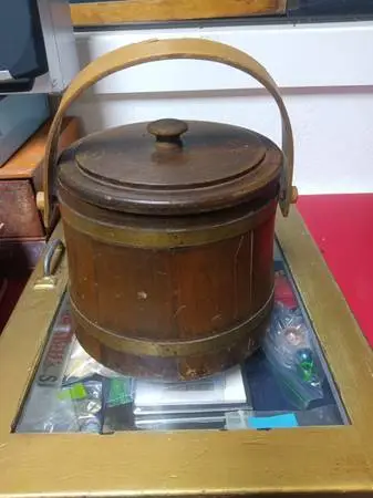 Shoe Shine Kit - Antique Wooden Barrel Type