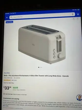 4 Slice Toaster OAKMILK COLOR