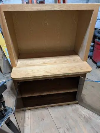 Oak swivel TV stand